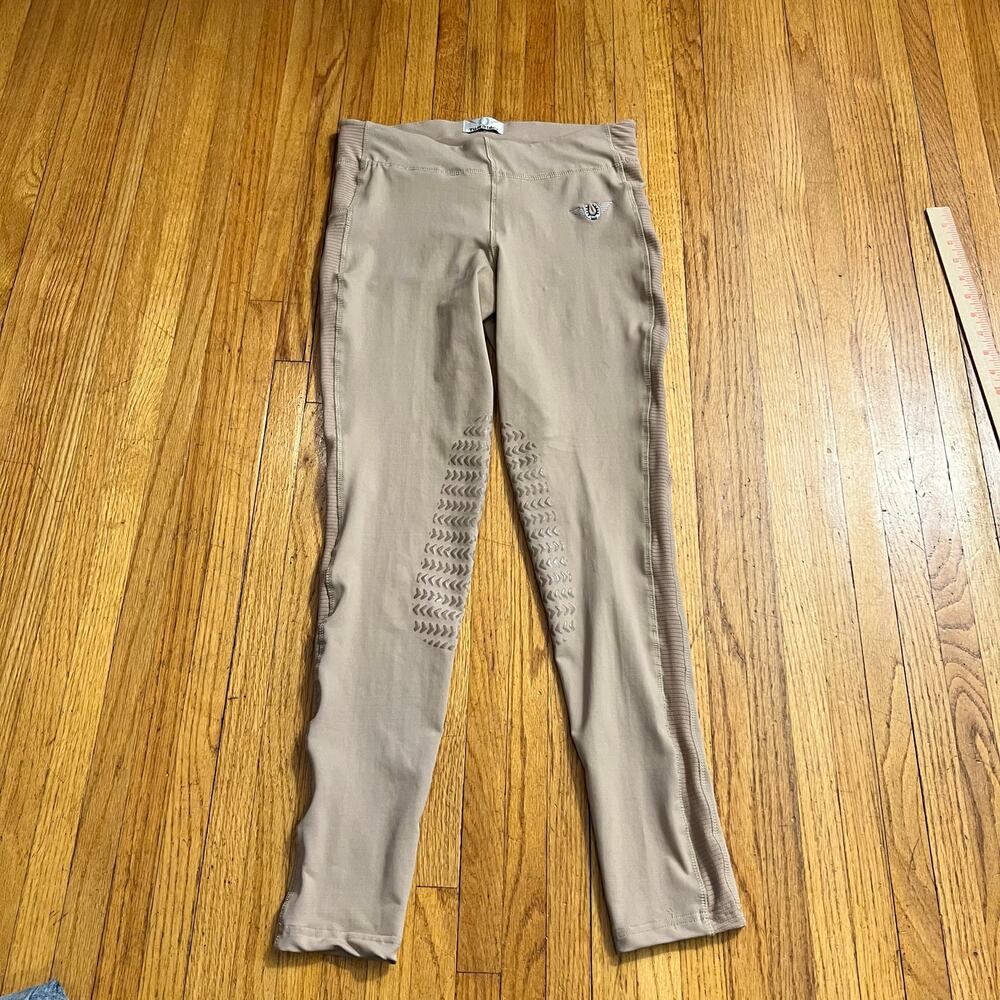 Tuff Rider Ventilated Schooling Tights Leggings Womens Medium Safari Tan